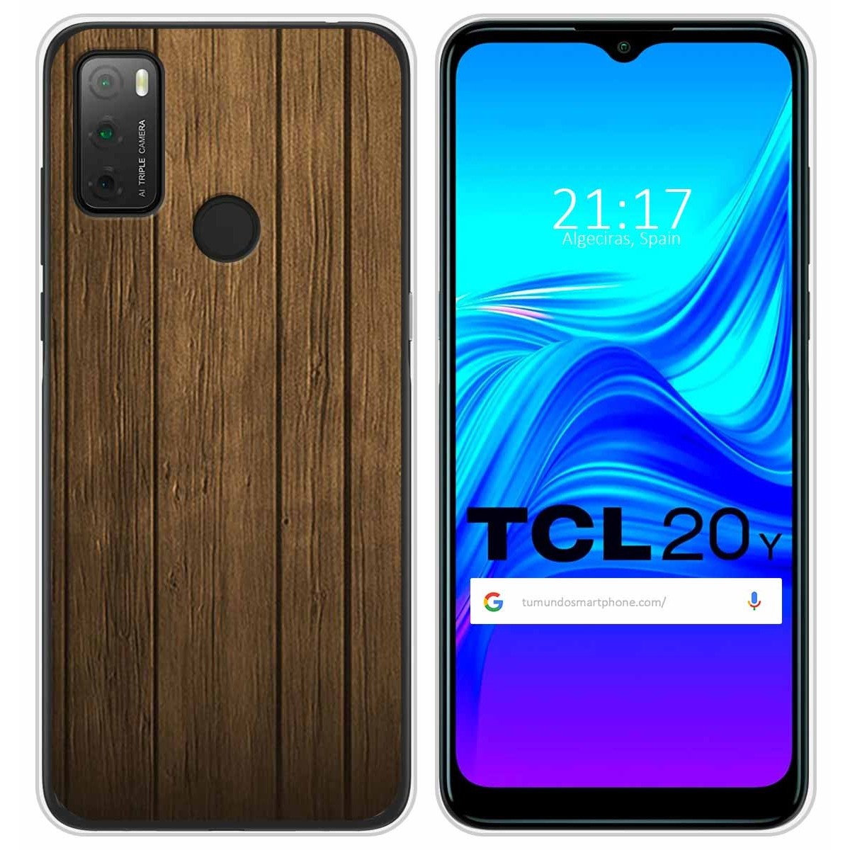 Funda Silicona para TCL 20Y diseño Madera Dibujos