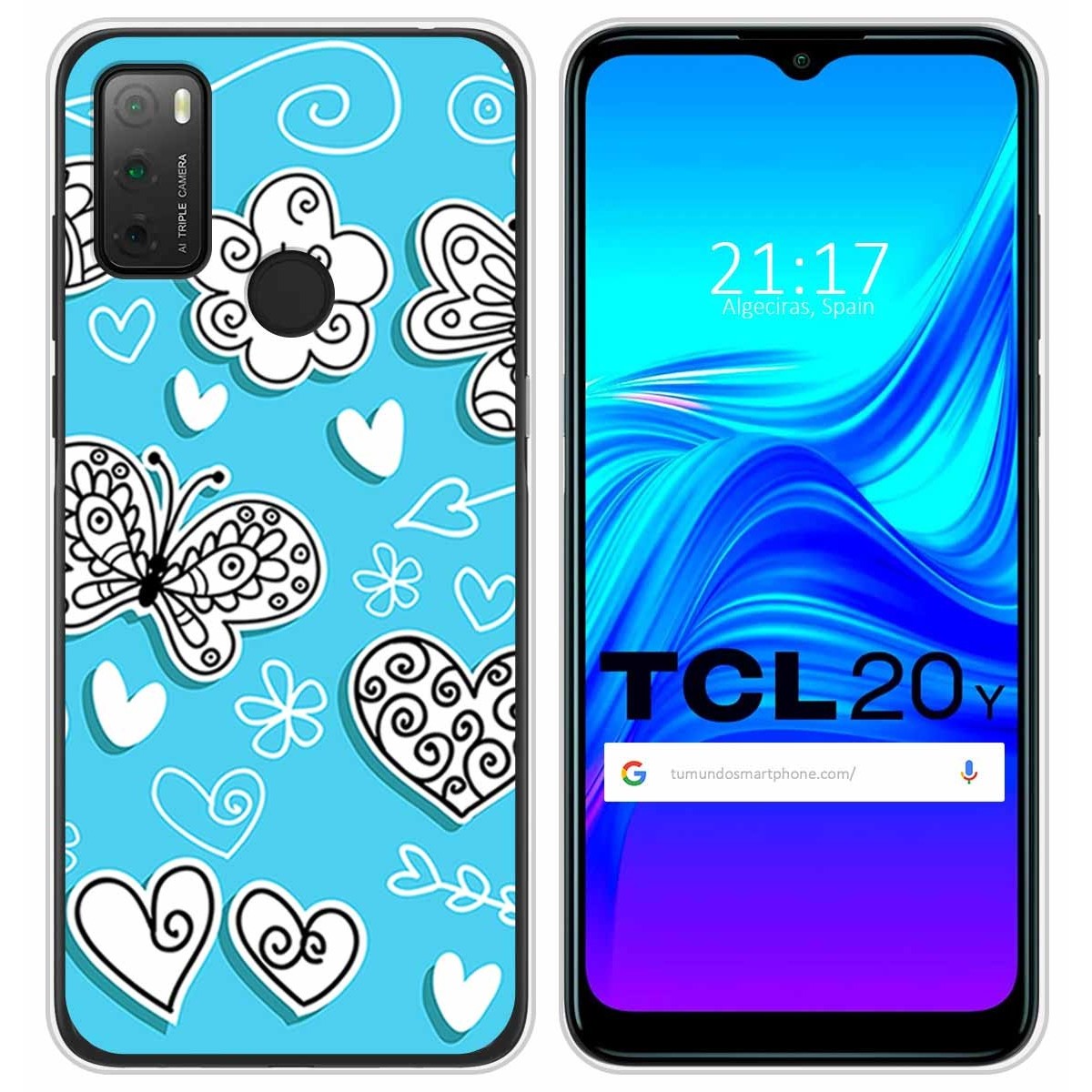 Funda Silicona para TCL 20Y diseño Mariposas Dibujos