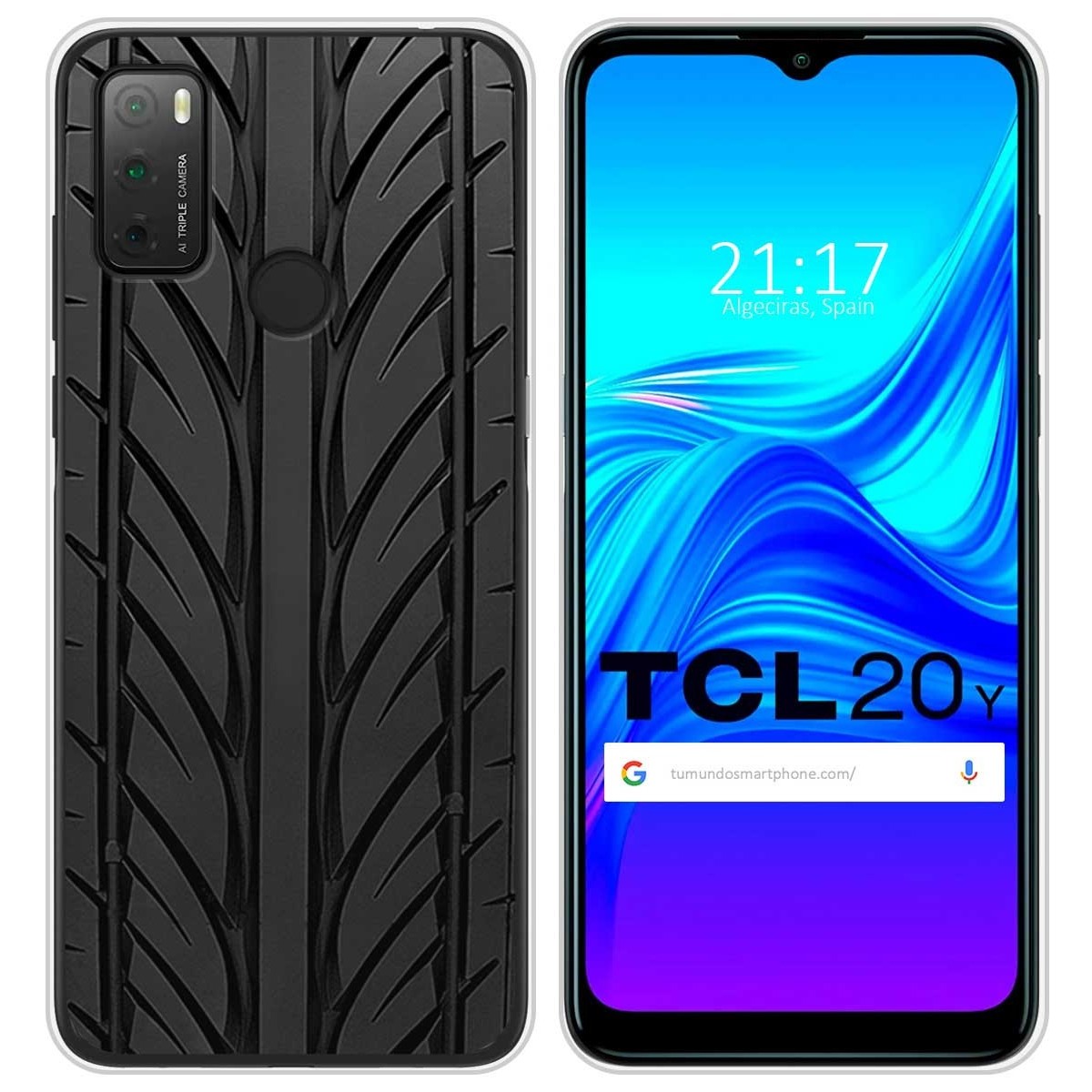 Funda Silicona para TCL 20Y diseño Neumatico Dibujos