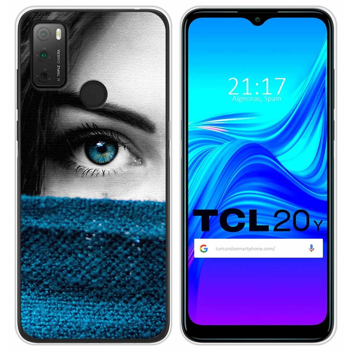 Funda Silicona para TCL 20Y diseño Ojo Dibujos