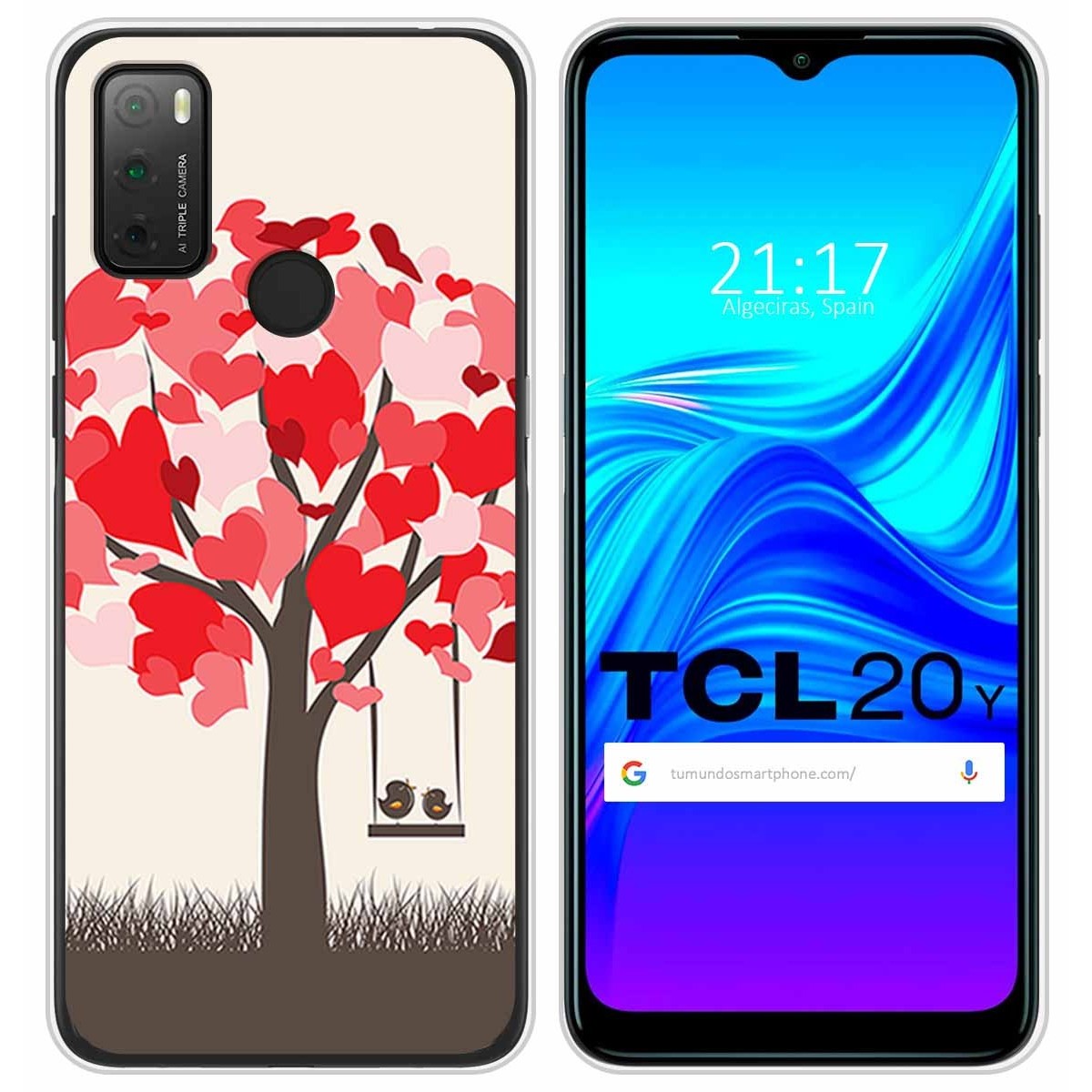Funda Silicona para TCL 20Y diseño Pajaritos Dibujos