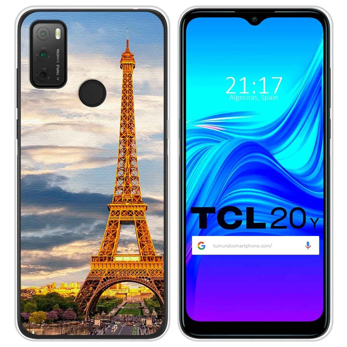 Funda Silicona para TCL 20Y diseño Paris Dibujos