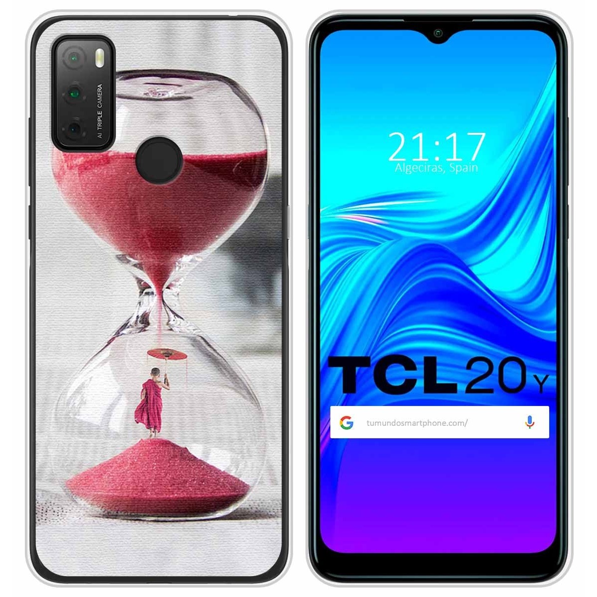 Funda Silicona para TCL 20Y diseño Reloj Dibujos