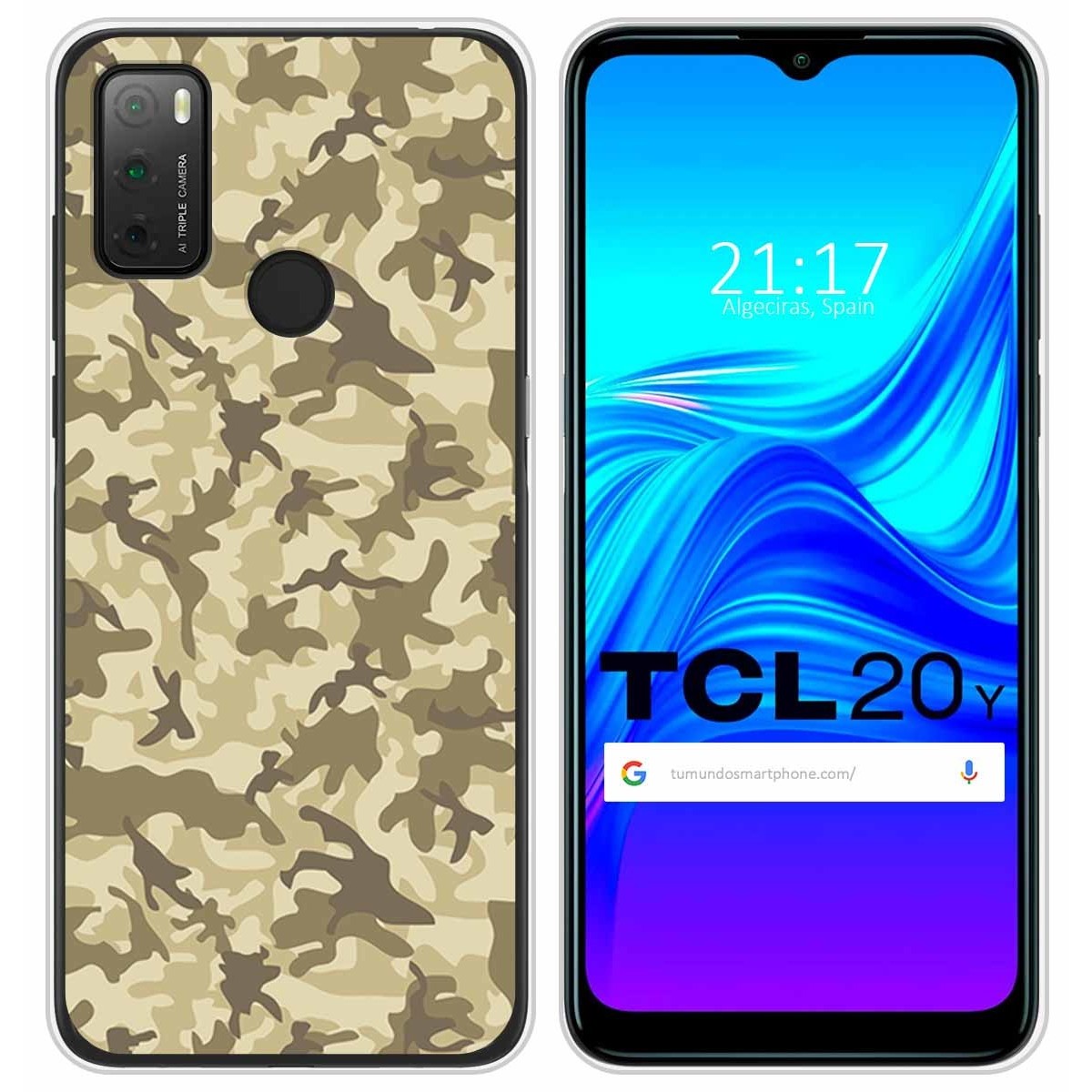 Funda Silicona para TCL 20Y diseño Sand Camuflaje Dibujos