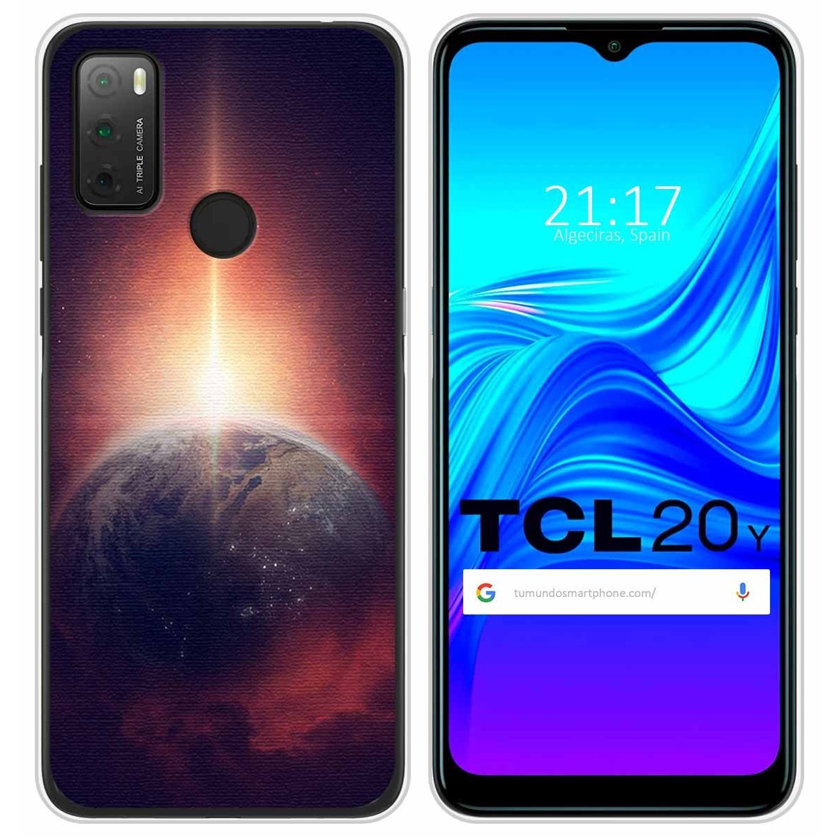 Funda Silicona para TCL 20Y diseño Tierra Dibujos