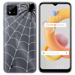 Funda Silicona Transparente para Realme C11 2021 diseño Araña Dibujos