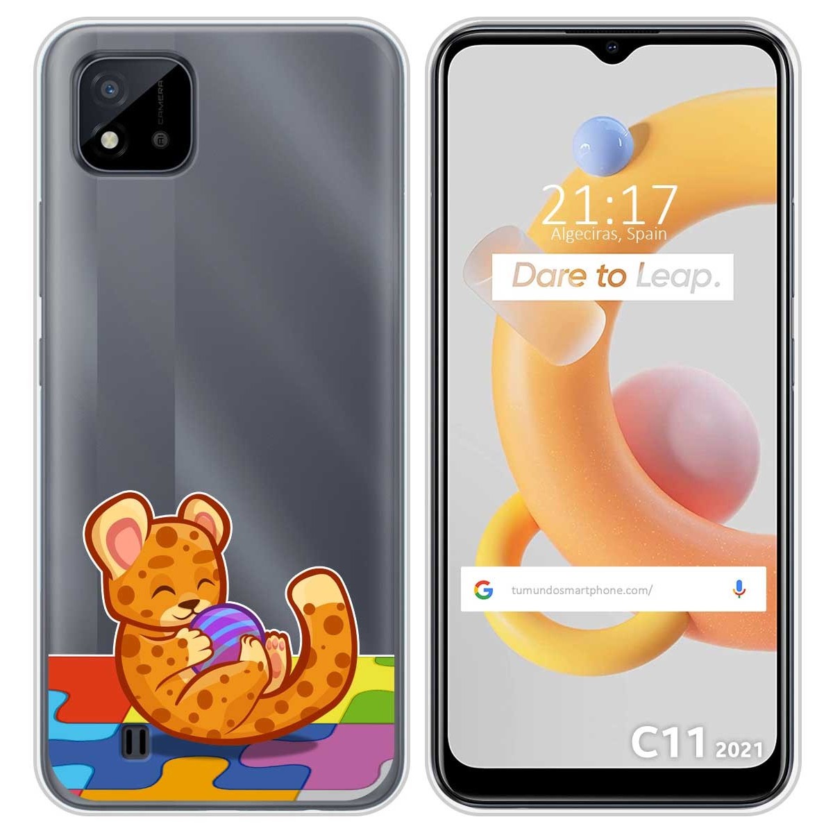 Funda Silicona Transparente para Realme C11 2021 diseño Leopardo Dibujos