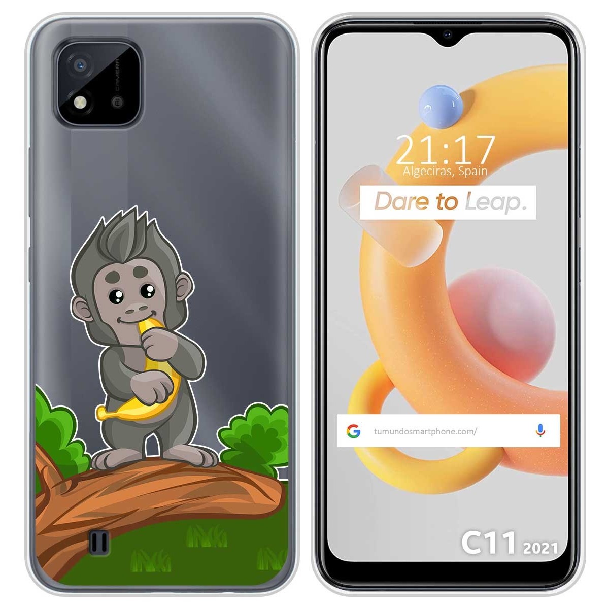 Funda Silicona Transparente para Realme C11 2021 diseño Mono Dibujos