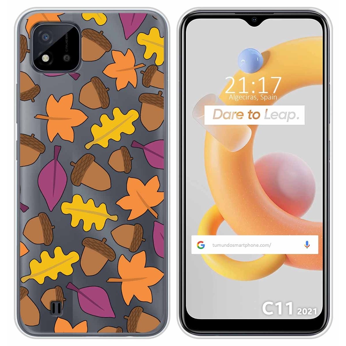 Funda Silicona Transparente para Realme C11 2021 diseño Otoño Dibujos