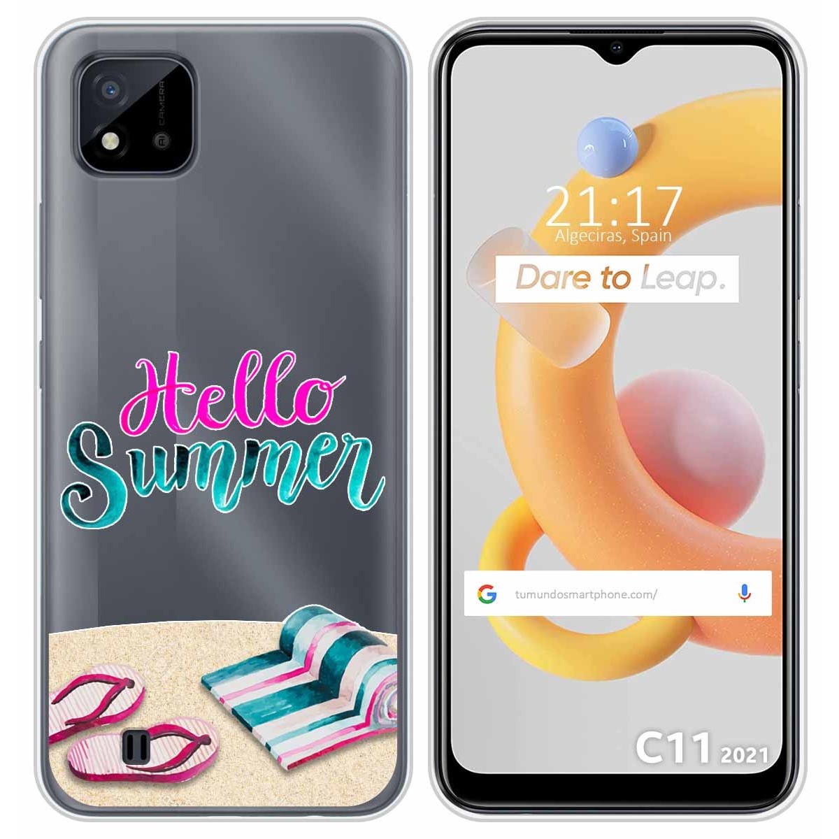 Funda Silicona Transparente para Realme C11 2021 diseño Summer Dibujos