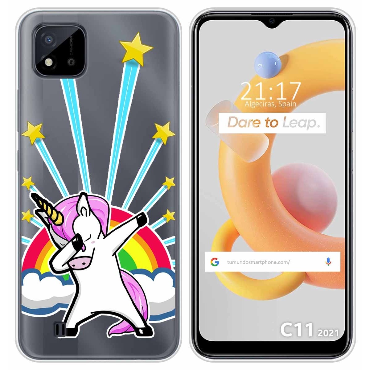 Funda Silicona Transparente para Realme C11 2021 diseño Unicornio Dibujos