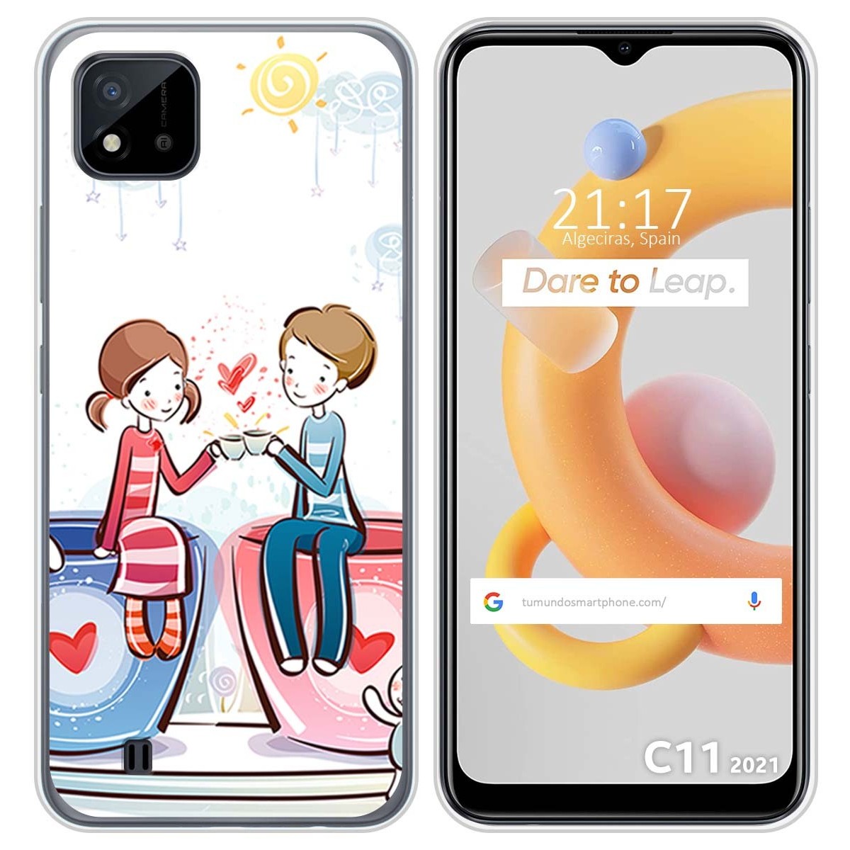 Funda Silicona para Realme C11 2021 diseño Café Dibujos