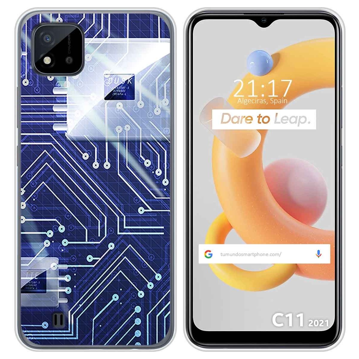 Funda Silicona para Realme C11 2021 diseño Circuito Dibujos