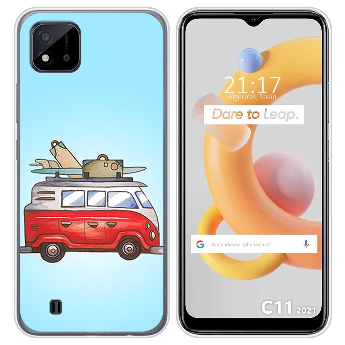 Funda Silicona para Realme C11 2021 diseño Furgoneta Dibujos