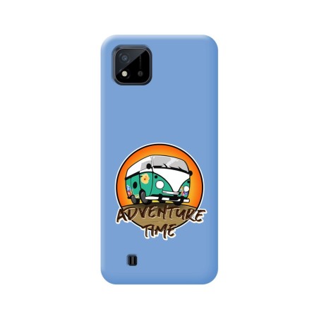 Funda Silicona Líquida Azul para Realme C11 2021 diseño Adventure Time Dibujos
