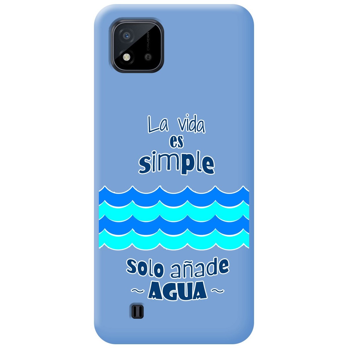 Funda Silicona Líquida Azul para Realme C11 2021 diseño Agua Dibujos