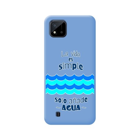Funda Silicona Líquida Azul para Realme C11 2021 diseño Agua Dibujos