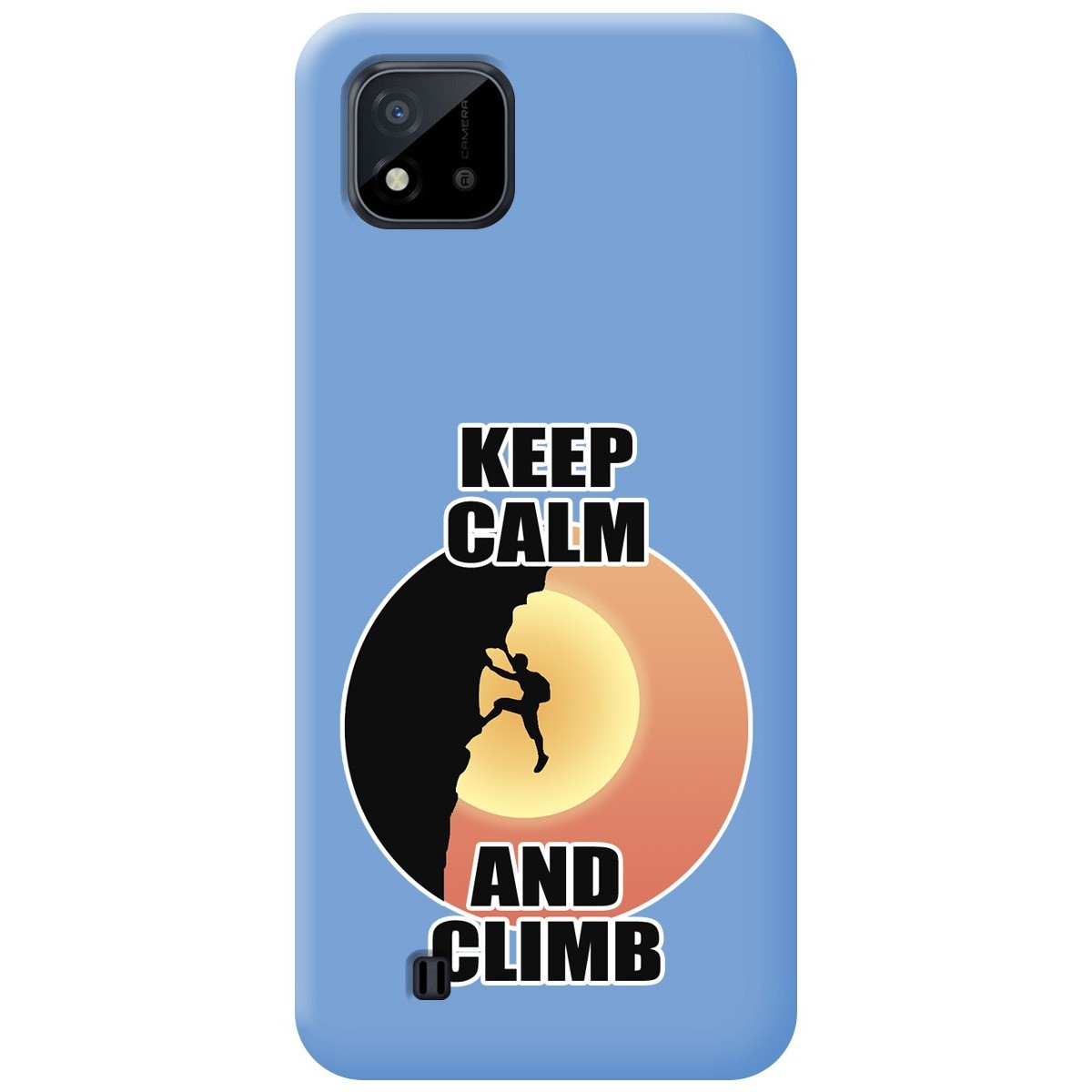 Funda Silicona Líquida Azul para Realme C11 2021 diseño Hombre Escalada Dibujos