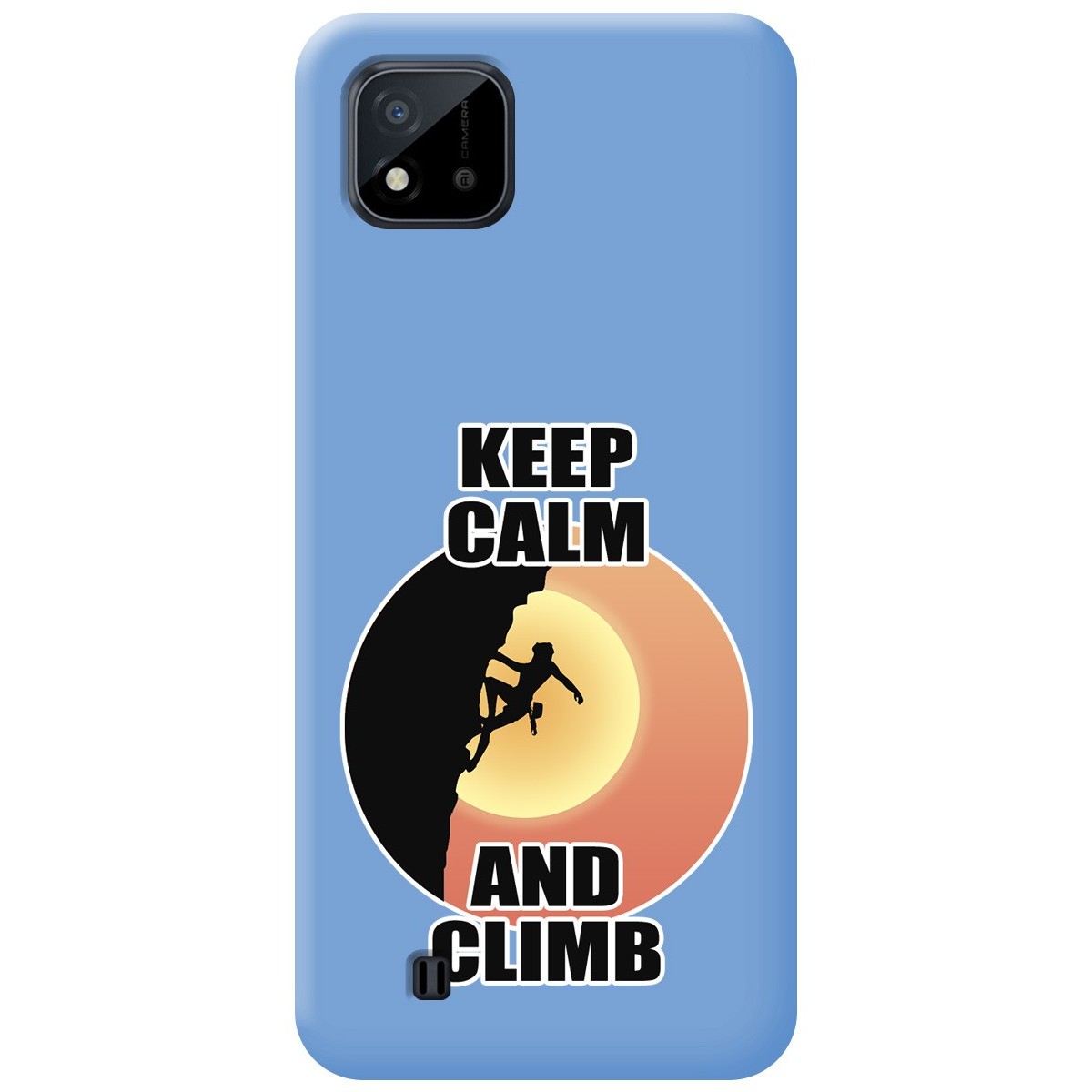 Funda Silicona Líquida Azul para Realme C11 2021 diseño Mujer Escalada Dibujos