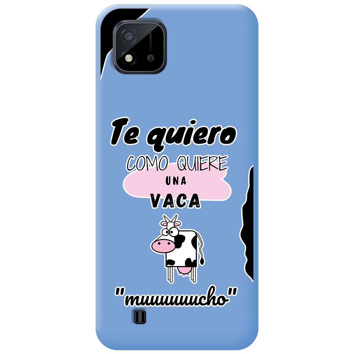 Funda Silicona Líquida Azul para Realme C11 2021 diseño Vaca Dibujos