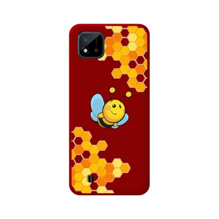 Funda Silicona Líquida Roja para Realme C11 2021 diseño Abeja Dibujos