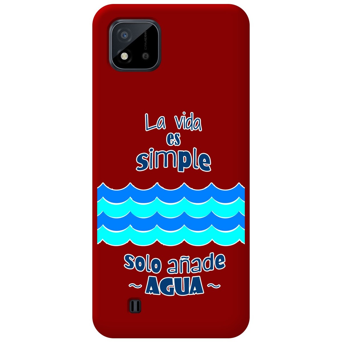 Funda Silicona Líquida Roja para Realme C11 2021 diseño Agua Dibujos