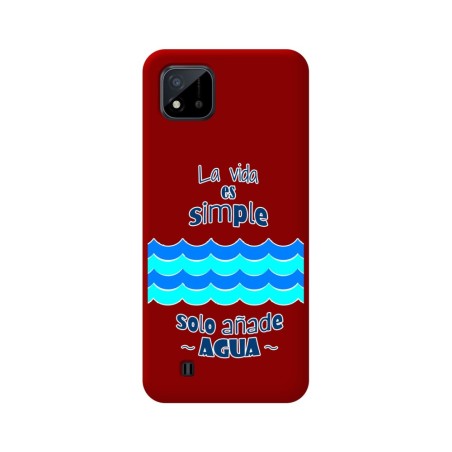 Funda Silicona Líquida Roja para Realme C11 2021 diseño Agua Dibujos