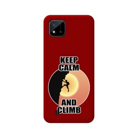 Funda Silicona Líquida Roja para Realme C11 2021 diseño Hombre Escalada Dibujos