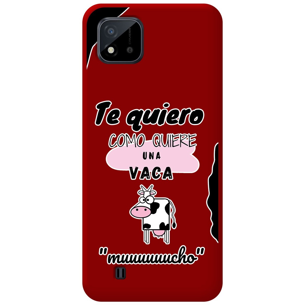 Funda Silicona Líquida Roja para Realme C11 2021 diseño Vaca Dibujos