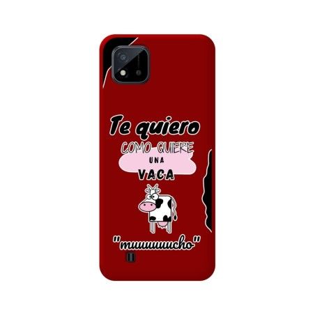 Funda Silicona Líquida Roja para Realme C11 2021 diseño Vaca Dibujos