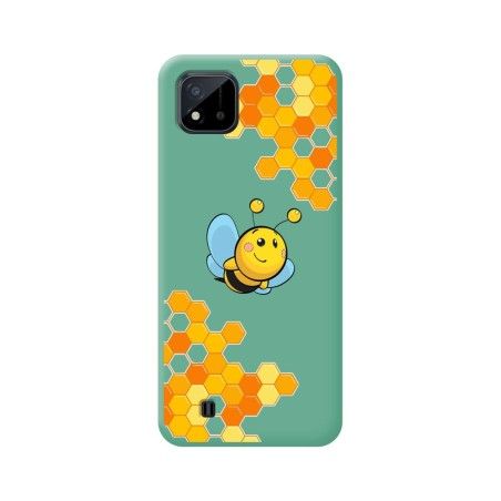 Funda Silicona Líquida Verde para Realme C11 2021 diseño Abeja Dibujos