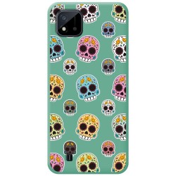 Funda Silicona Líquida Verde para Realme C11 2021 diseño Catrina Dibujos