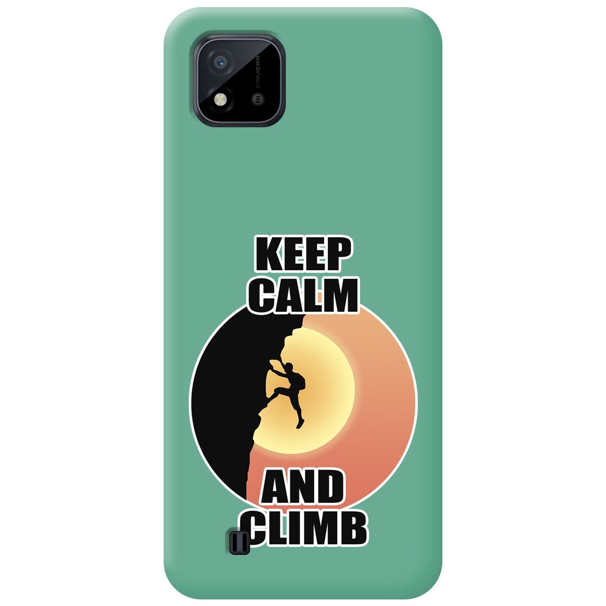 Funda Silicona Líquida Verde para Realme C11 2021 diseño Hombre Escalada Dibujos