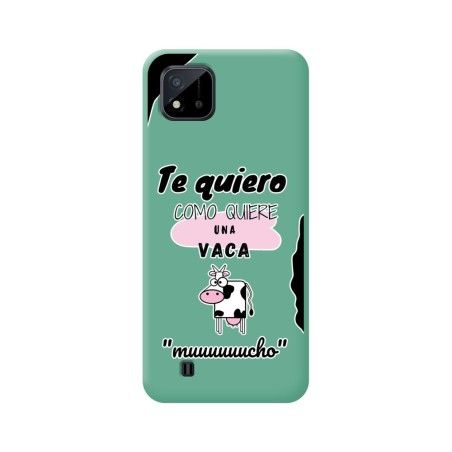 Funda Silicona Líquida Verde para Realme C11 2021 diseño Vaca Dibujos