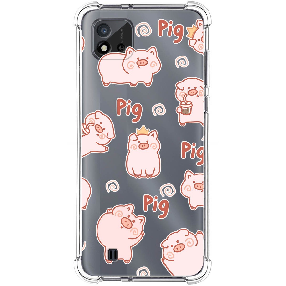 Funda Silicona Antigolpes para Realme C11 2021 diseño Cerdos Dibujos