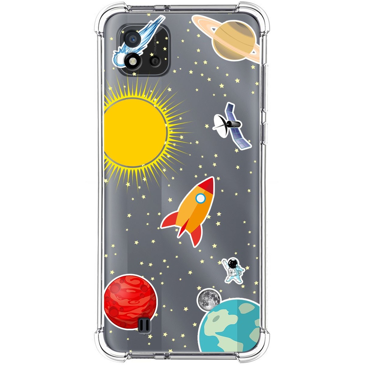 Funda Silicona Antigolpes para Realme C11 2021 diseño Espacio Dibujos