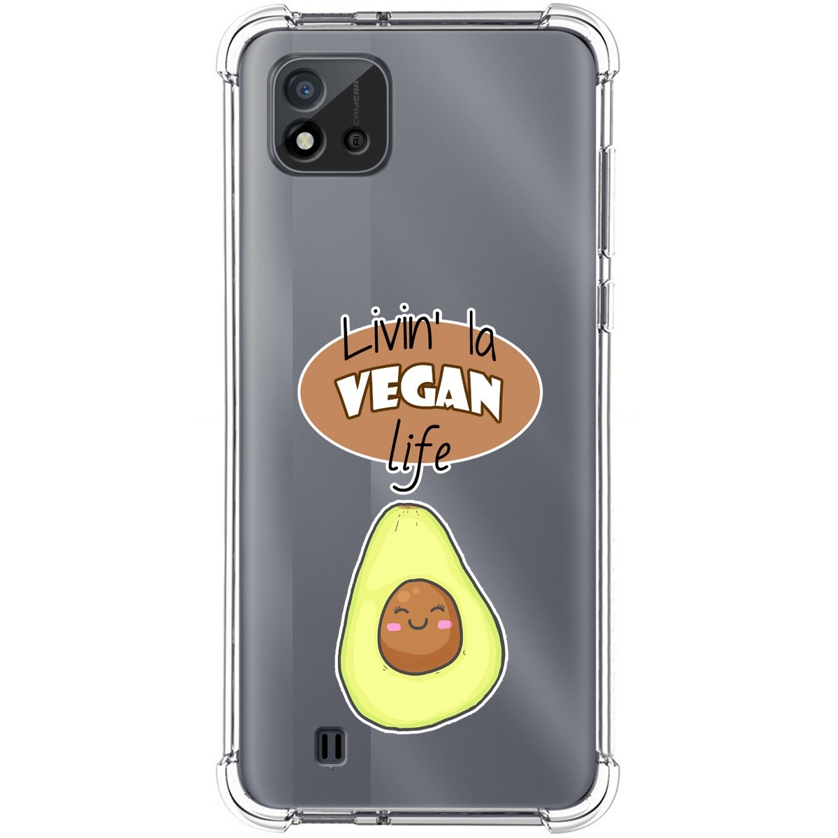 Funda Silicona Antigolpes para Realme C11 2021 diseño Vegan Life Dibujos
