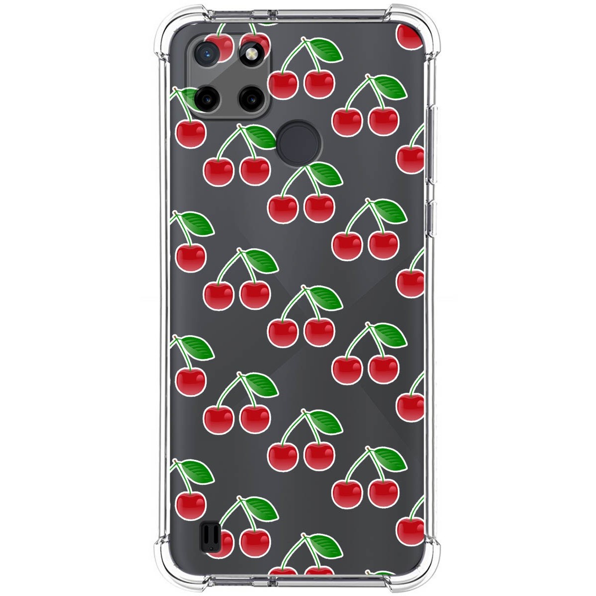 Funda Silicona Antigolpes para Realme C21Y / C25Y diseño Cerezas Dibujos