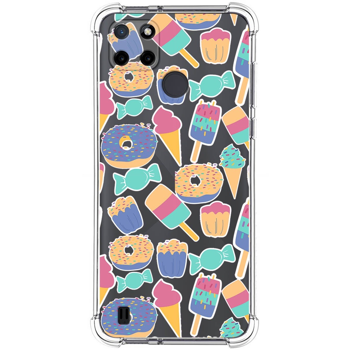 Funda Silicona Antigolpes para Realme C21Y / C25Y diseño Dulces 02 Dibujos