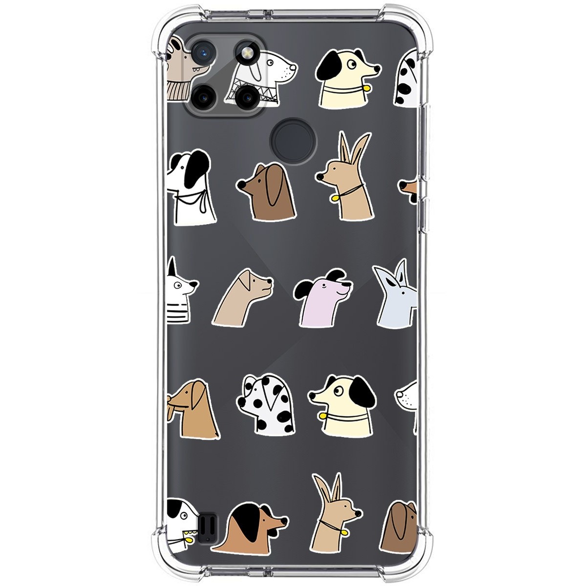 Funda Silicona Antigolpes para Realme C21Y / C25Y diseño Perros Dibujos