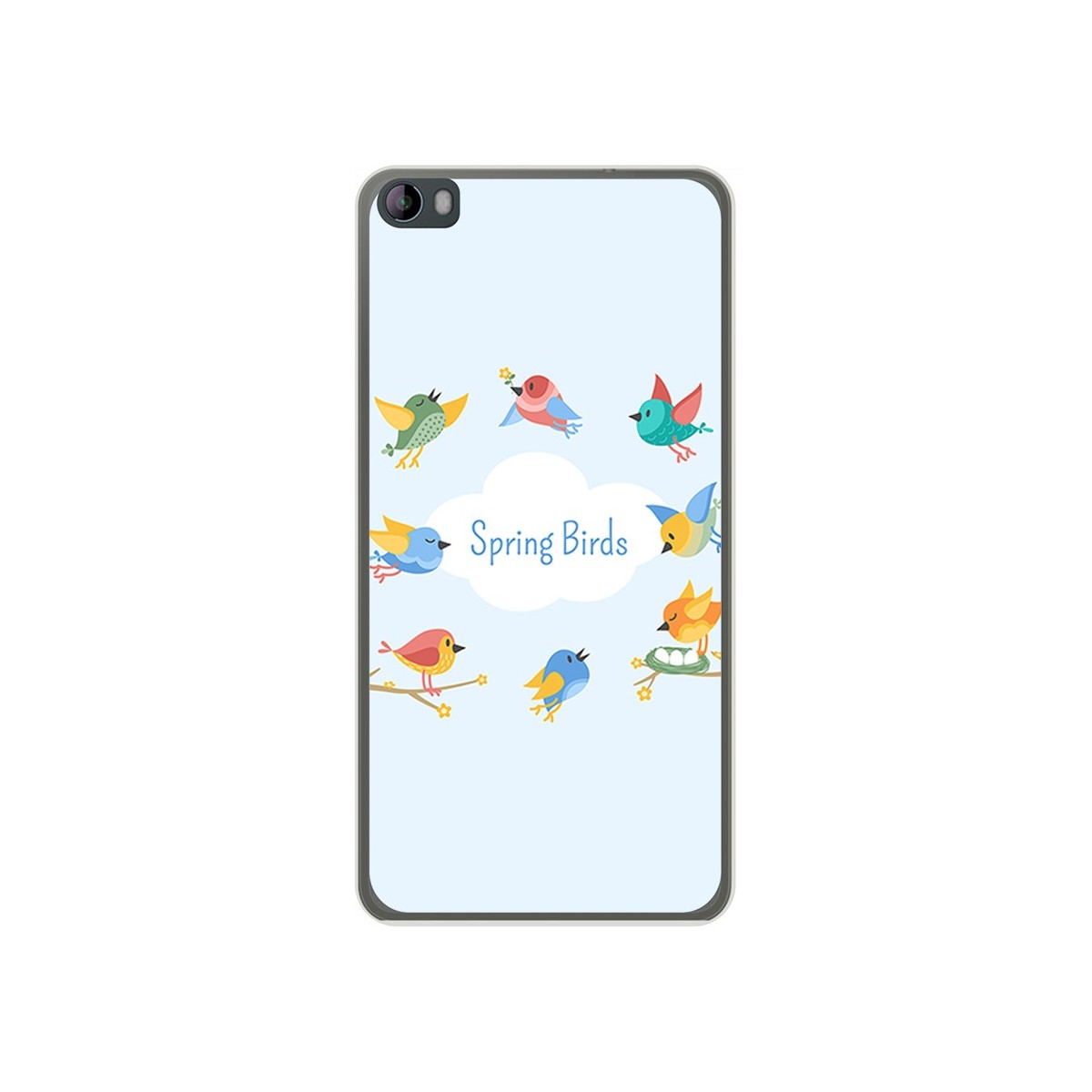 Funda Gel Tpu para Hisense L695 Diseño Spring Birds Dibujos