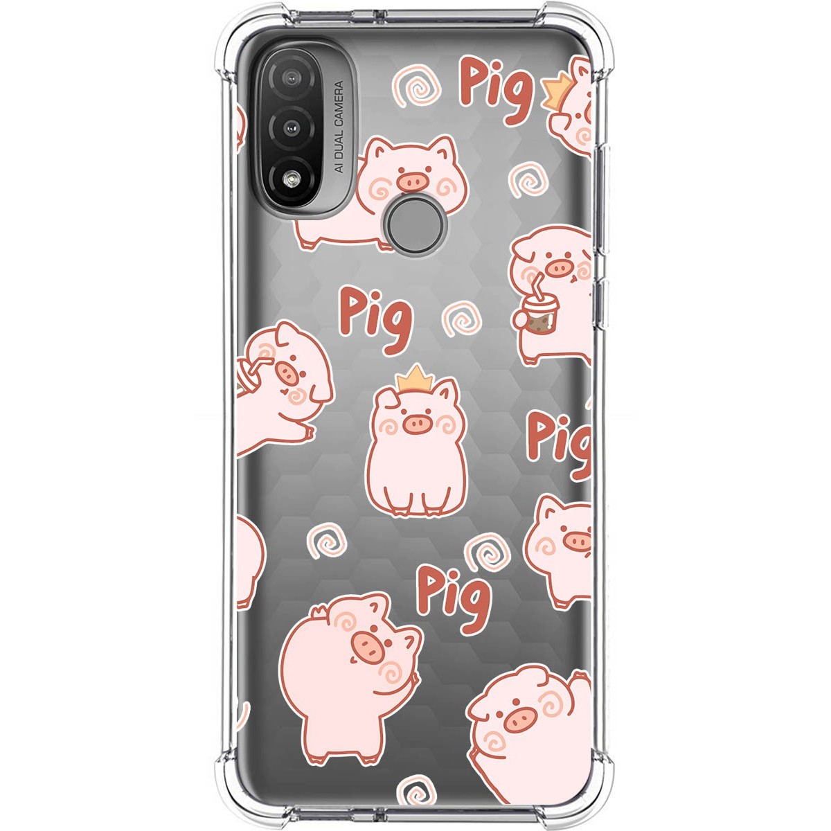 Funda Silicona Antigolpes para Motorola Moto E20 diseño Cerdos Dibujos