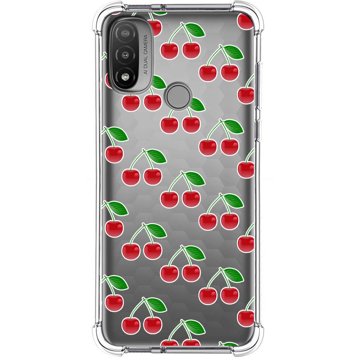 Funda Silicona Antigolpes para Motorola Moto E20 diseño Cerezas Dibujos
