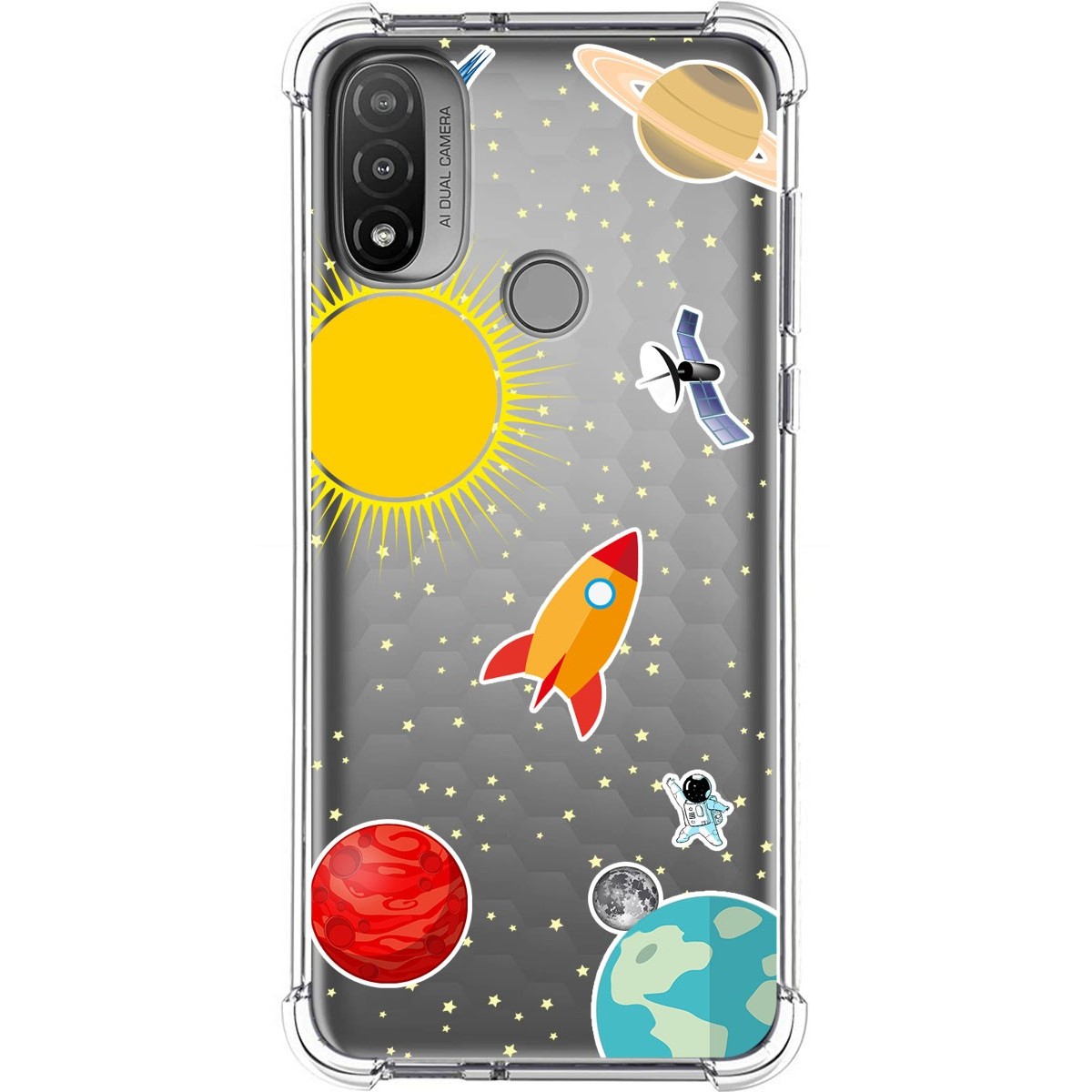 Funda Silicona Antigolpes para Motorola Moto E20 diseño Espacio Dibujos