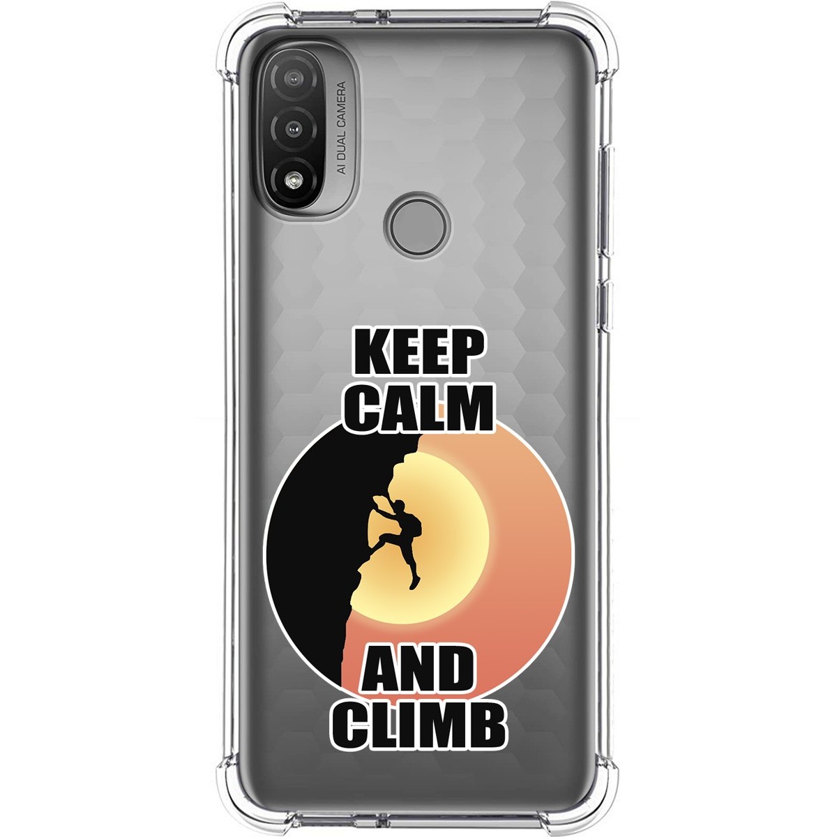 Funda Silicona Antigolpes para Motorola Moto E20 diseño Hombre Escalada Dibujos