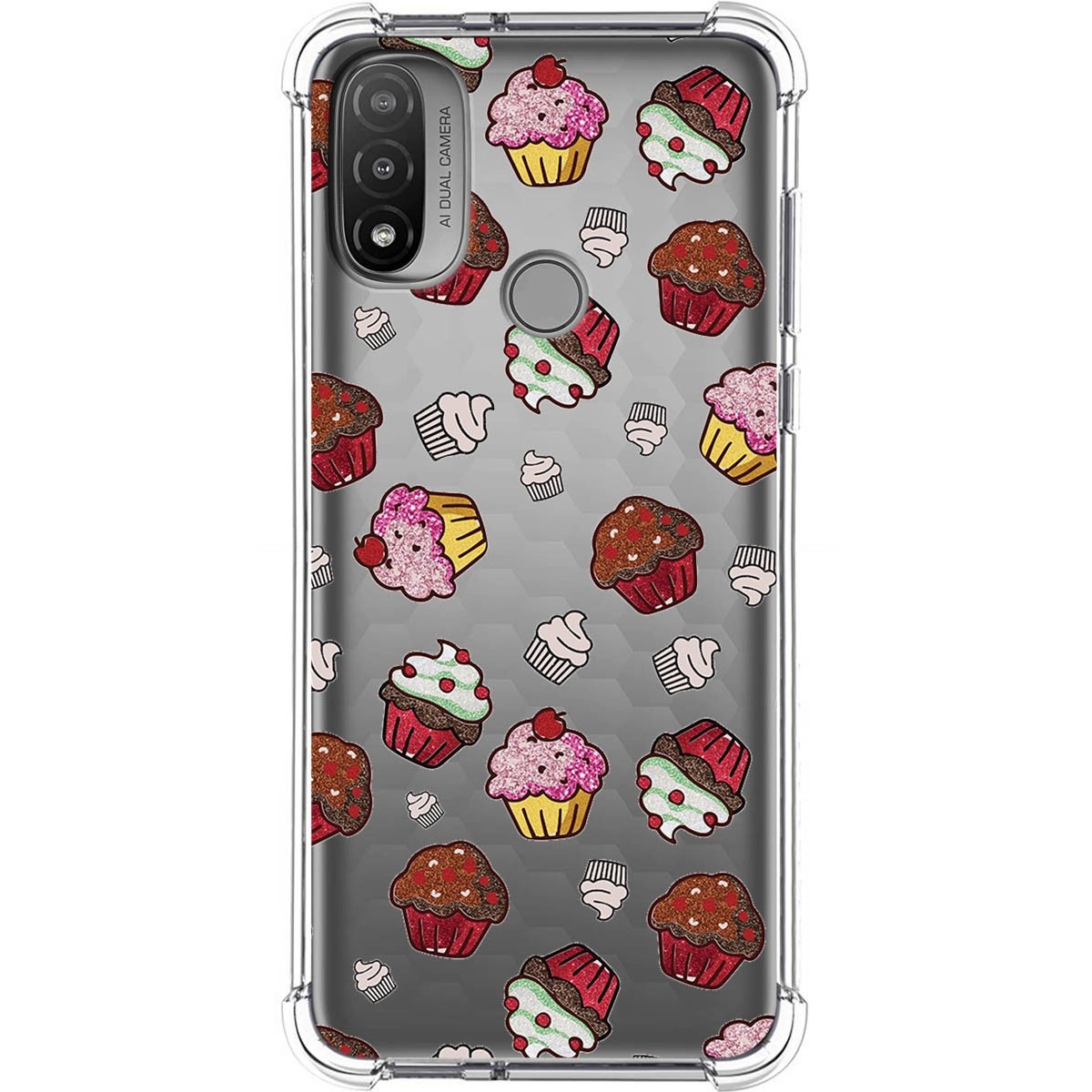 Funda Silicona Antigolpes para Motorola Moto E20 diseño Muffins Dibujos
