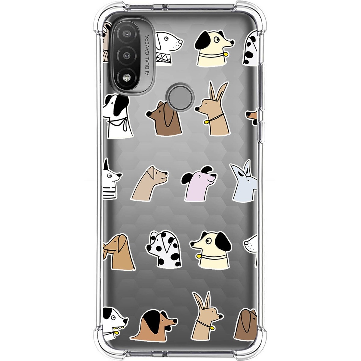 Funda Silicona Antigolpes para Motorola Moto E20 diseño Perros Dibujos