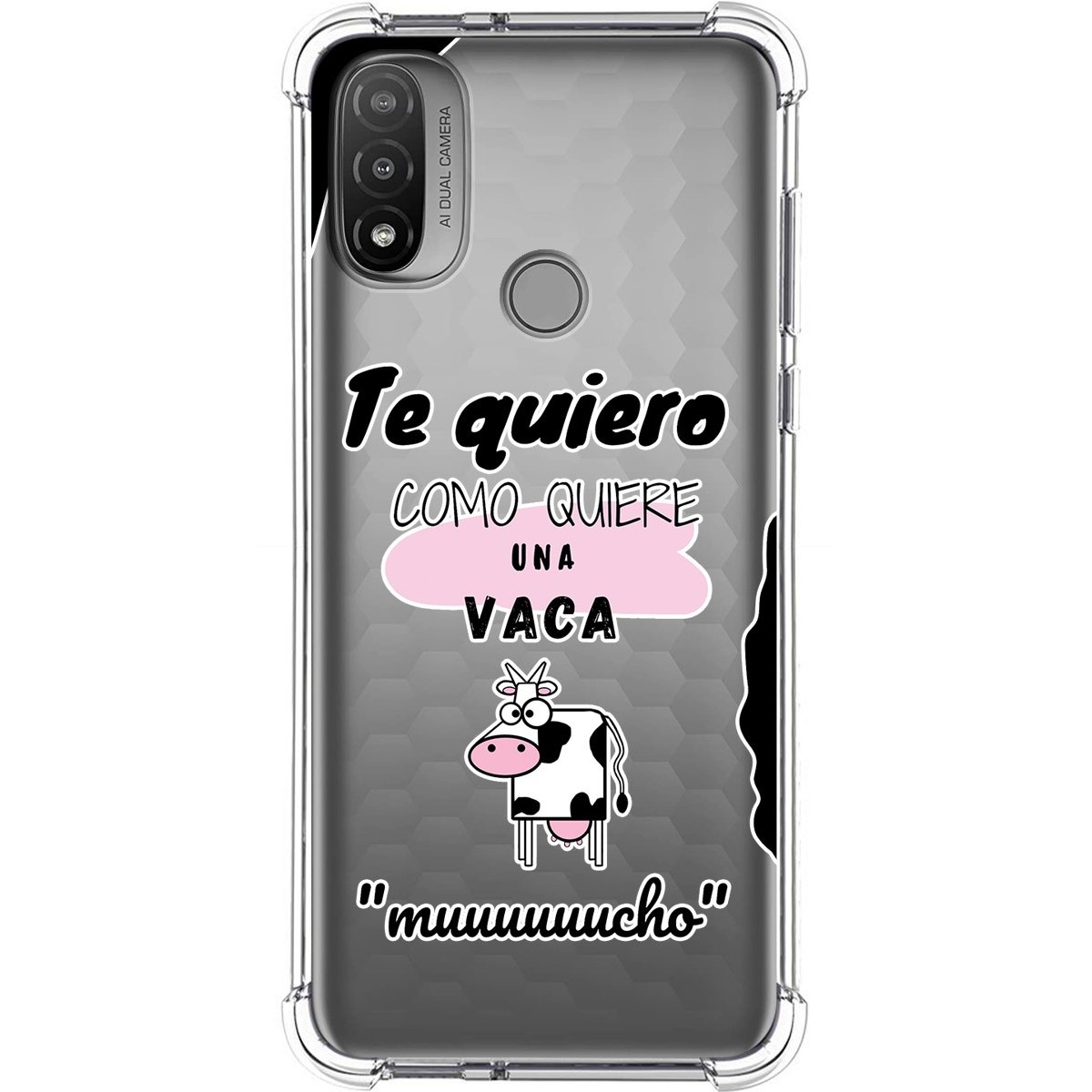 Funda Silicona Antigolpes para Motorola Moto E20 diseño Vaca Dibujos