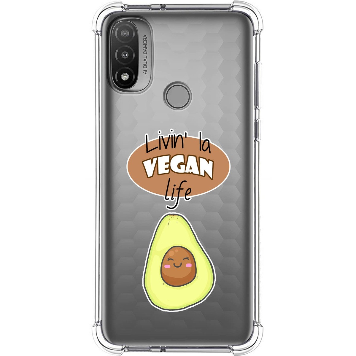 Funda Silicona Antigolpes para Motorola Moto E20 diseño Vegan Life Dibujos