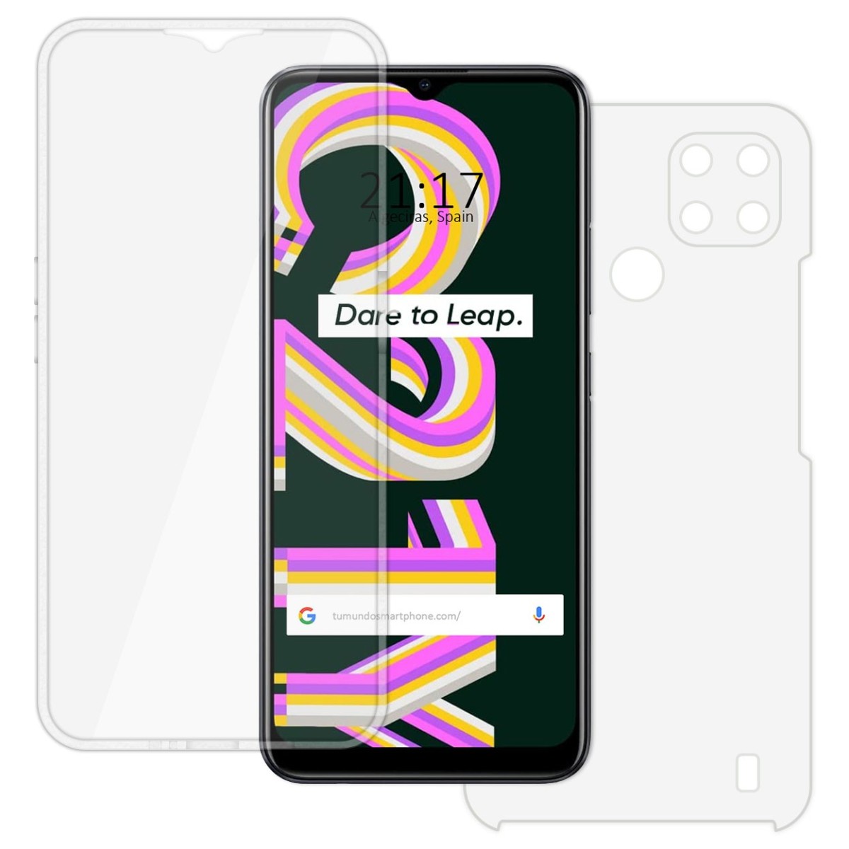 Funda Doble Transparente Pc + Tpu Full Body 360 para Realme C21Y / C25Y
